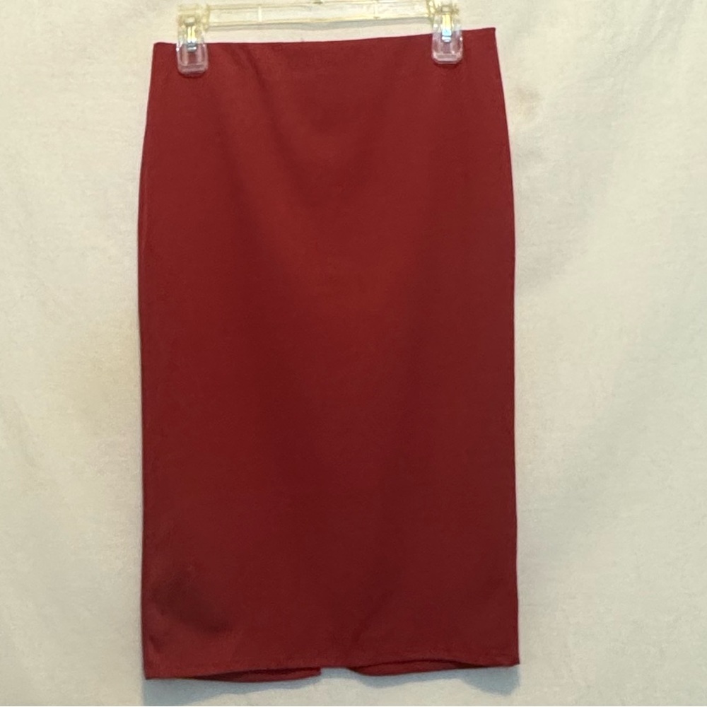 A-21 Lush NWT Red‎ Elastic Waist Pull on MIDI Skirt Size M